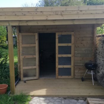 Abri de jardin en bois Toit Terrasse avec auvent Abri de jardin en bois Toit Terrasse avec auvent